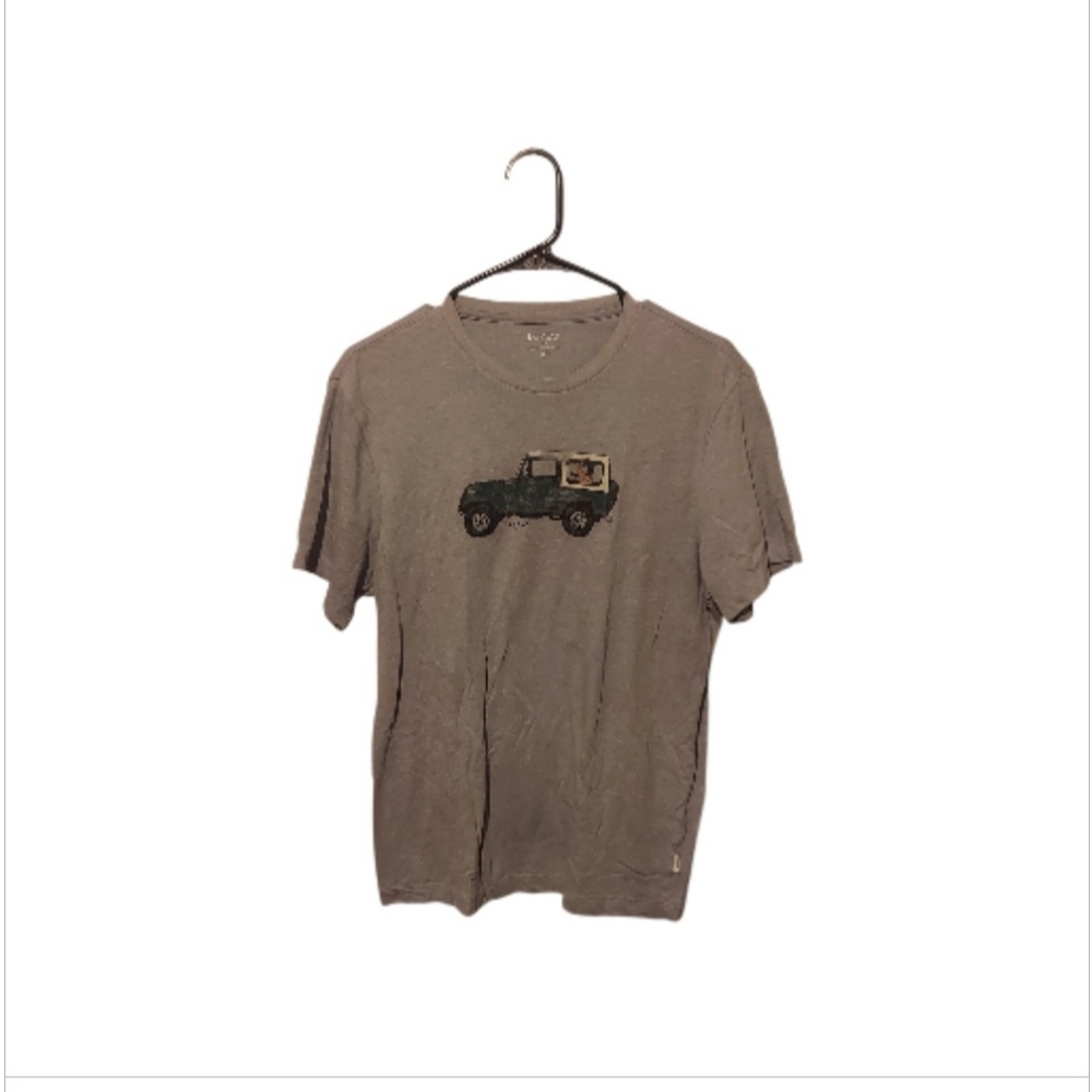 J. Crew Crewneck Graphic Tee Tshirt Size Medium Grey Gray Truck Casual Cotton